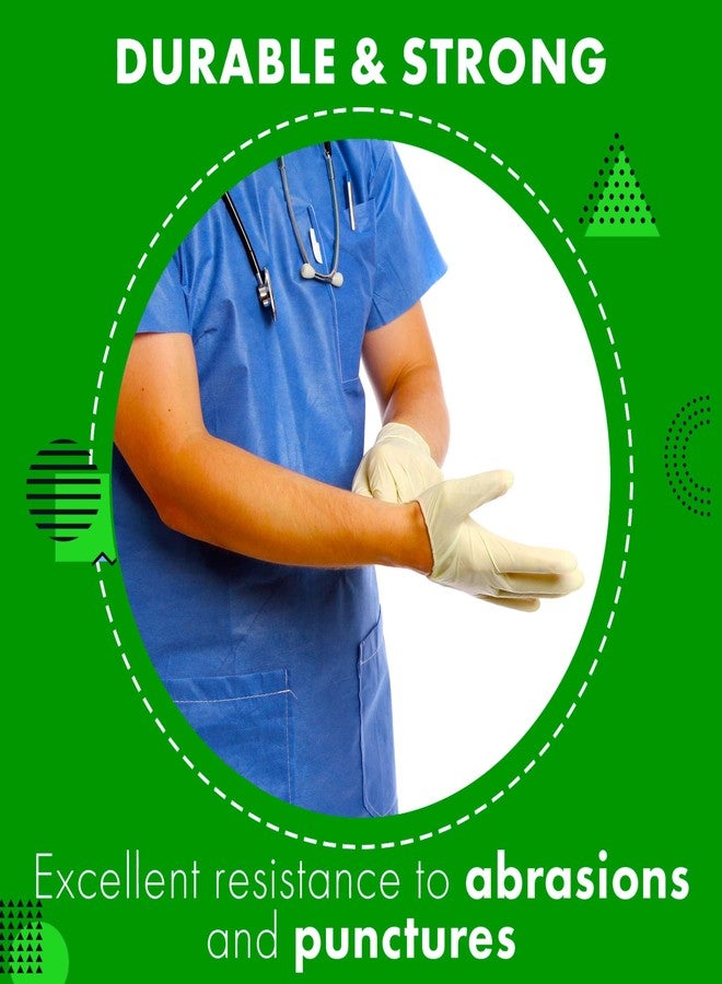 Green Direct Disposable Latex Gloves Powder Free Cleaning Gloves Size Small, Pack of 100 - Image 4